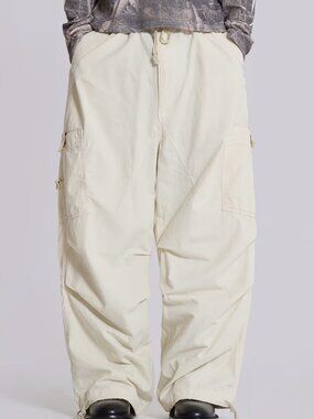 Jaded London Cream Parachute Pants